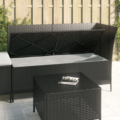 Set Divani da Giardino 3 pz con Cuscini Nero in Polyrattan | homemem39