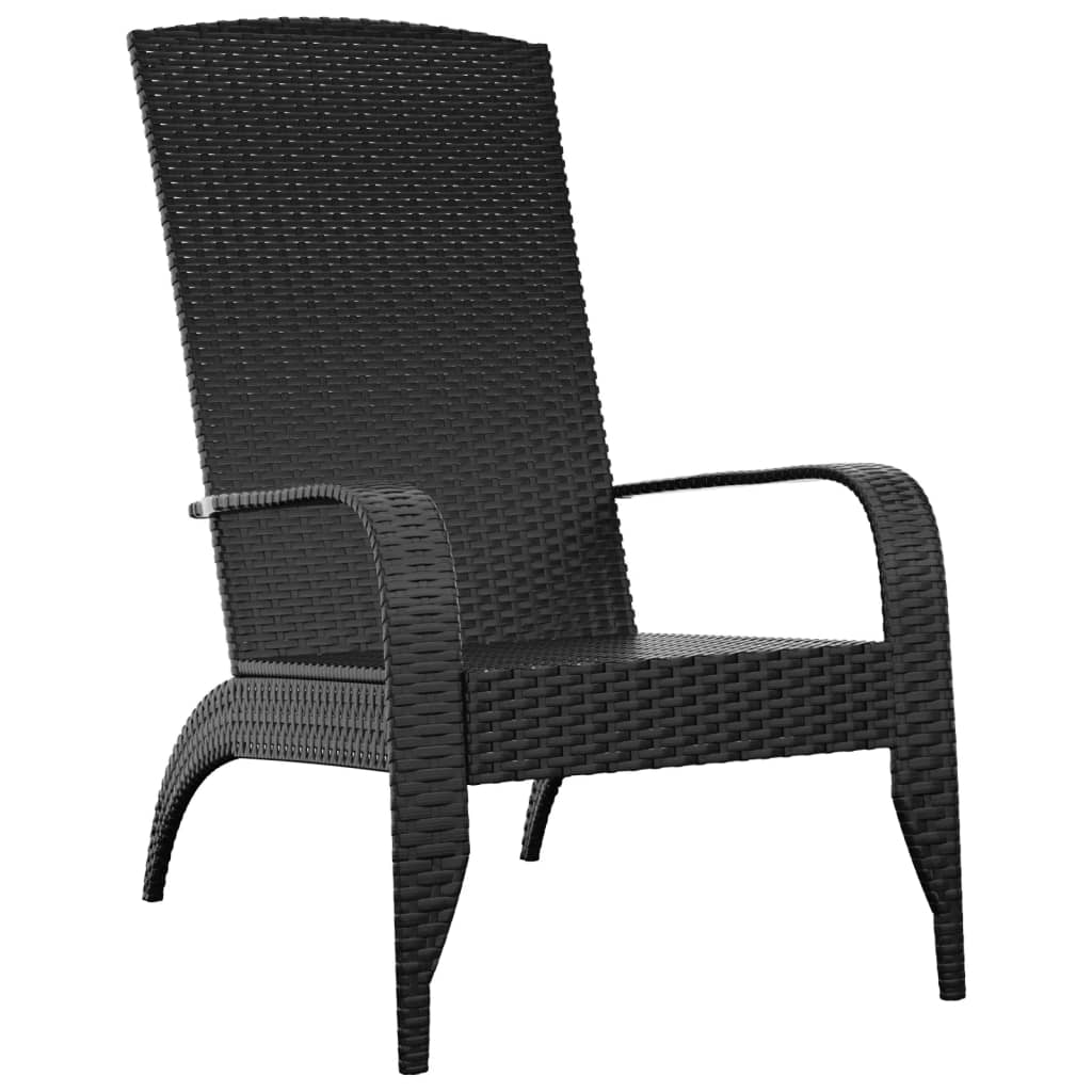 Sedia Adirondack da Giardino Nera in Polyrattan - homemem39