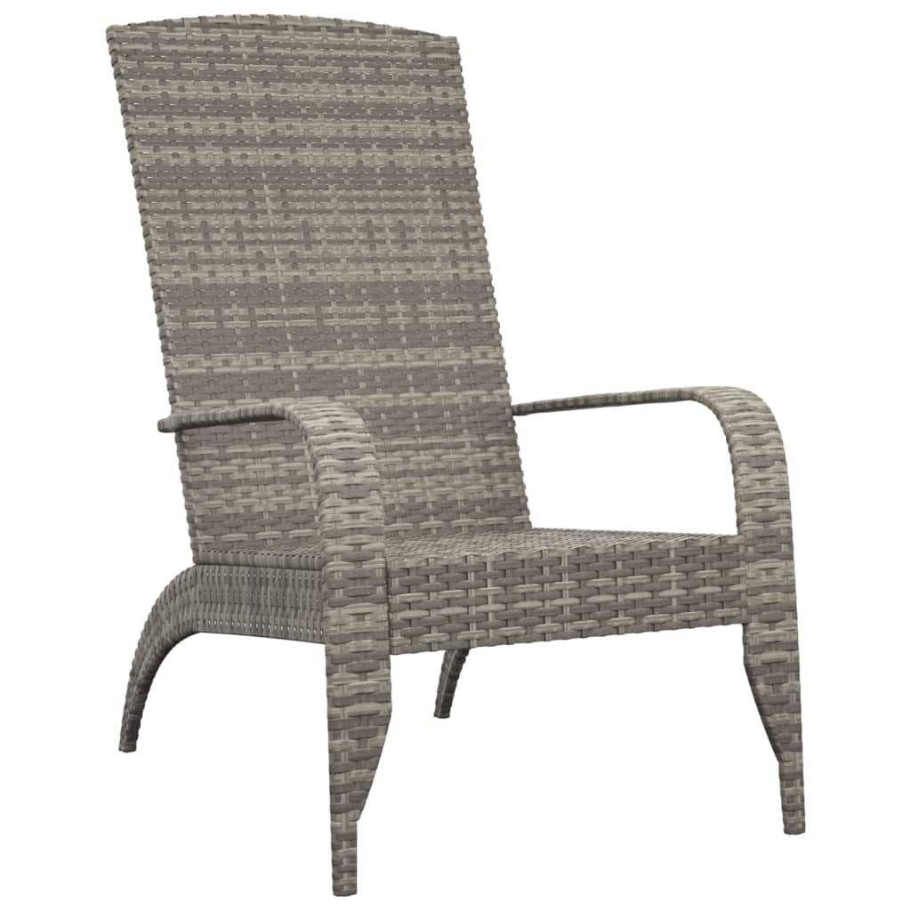 Sedia Adirondack da Giardino Grigia in Polyrattan - homemem39