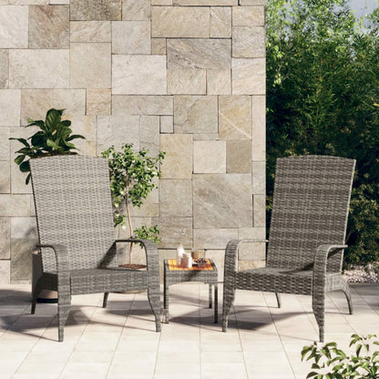 Sedia Adirondack da Giardino Grigia in Polyrattan - homemem39