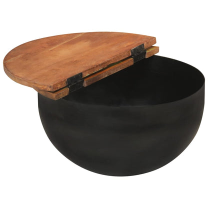 Set Tavolini da Salotto 2 pz Nero in Legno Massello di Recupero | homemem39