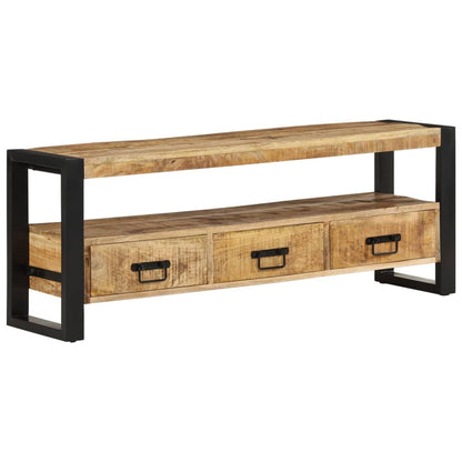 Mobile Porta TV 120x30x45 cm in Legno Massello di Mango - homemem39