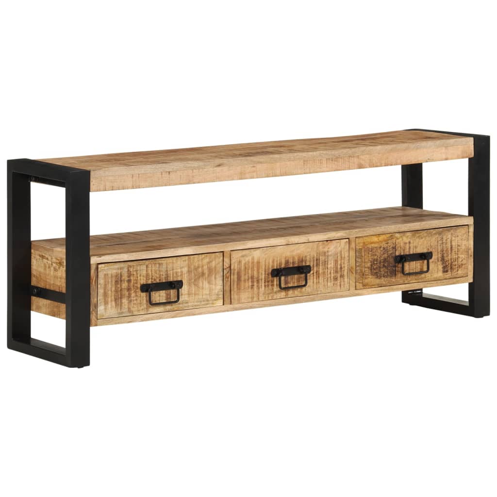 Mobile Porta TV 120x30x45 cm in Legno Massello di Mango - homemem39