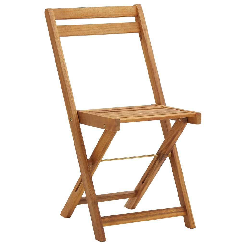 Set da Bistrò Pieghevole 3pz con Cuscini Legno Massello Acacia - homemem39