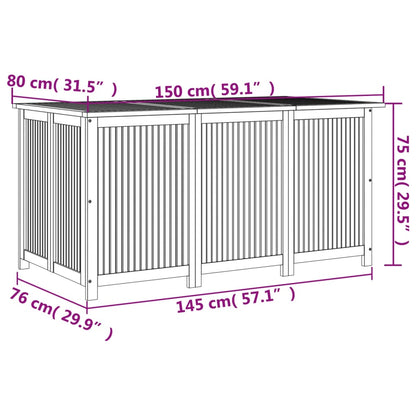 Contenitore da Giardino 150x80x75cm in Legno Massello di Acacia - homemem39