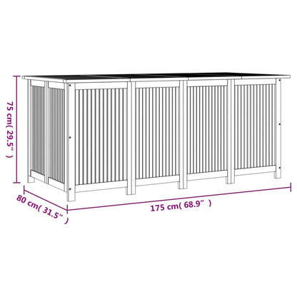 Contenitore da Giardino 175x80x75cm in Legno Massello di Acacia