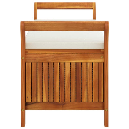Panca Portaoggetti Giardino Cuscino 126cm Legno Massello Acacia - homemem39