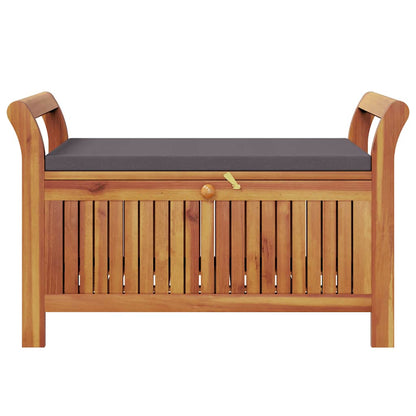 Panca Portaoggetti Giardino Cuscino 91 cm Legno Massello Acacia - homemem39