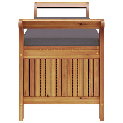 Panca Portaoggetti Giardino Cuscino 126cm Legno Massello Acacia - homemem39