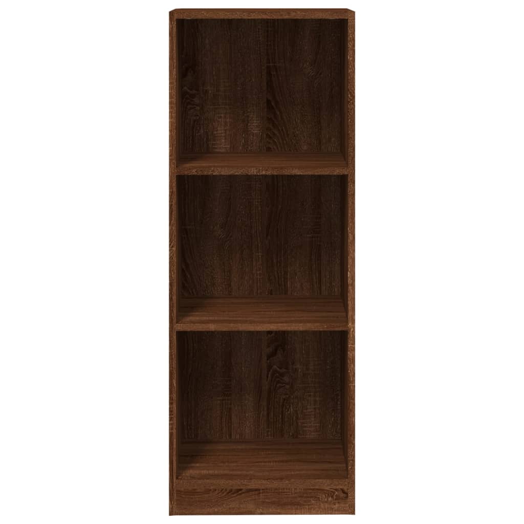 Libreria 3 Ripiani Rovere Marrone 40x24x109cm Legno Multistrato