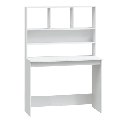 Scrivania con Mensole Bianca 102x45x148 cm in Legno Multistrato - homemem39