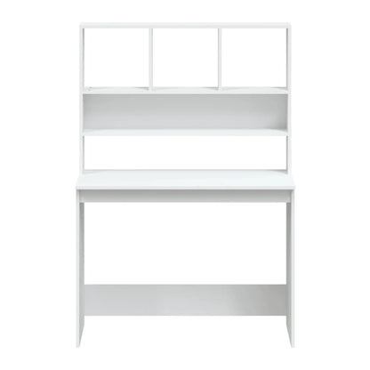 Scrivania con Mensole Bianca 102x45x148 cm in Legno Multistrato - homemem39