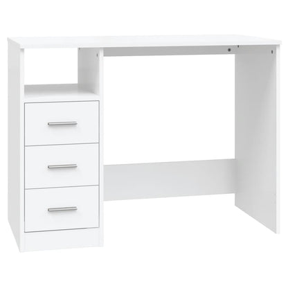 Scrivania con Cassetti Bianca 102x50x76 cm in Legno Multistrato