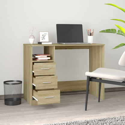 Scrivania Cassetti Rovere Sonoma 102x50x76 cm Legno Multistrato - homemem39