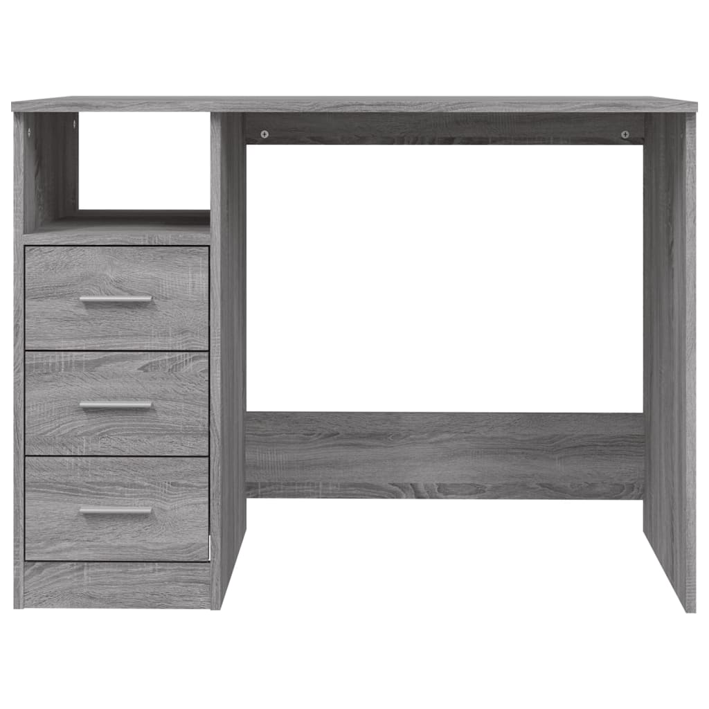 Scrivania Cassetti Grigio Sonoma 102x50x76 cm Legno Multistrato - homemem39