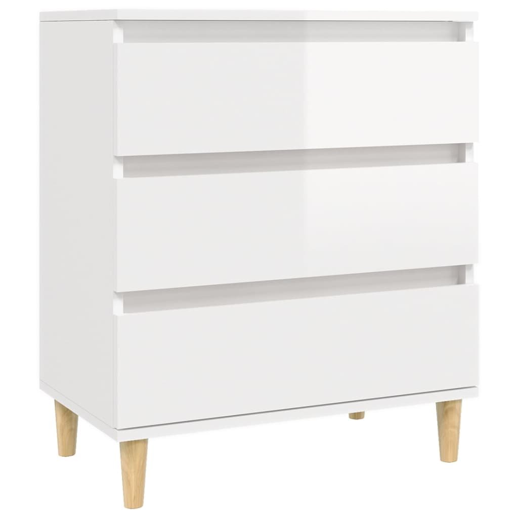 Credenza Bianco Lucido 60x35x70 cm in Legno Multistrato - homemem39