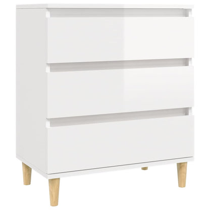 Credenza Bianco Lucido 60x35x70 cm in Legno Multistrato - homemem39