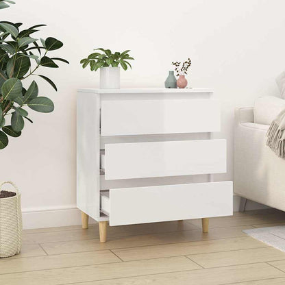 Credenza Bianco Lucido 60x35x70 cm in Legno Multistrato | homemem39