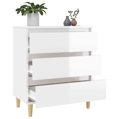Credenza Bianco Lucido 60x35x70 cm in Legno Multistrato | homemem39