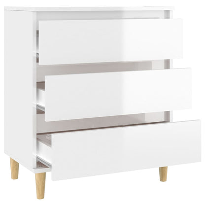Credenza Bianco Lucido 60x35x70 cm in Legno Multistrato - homemem39