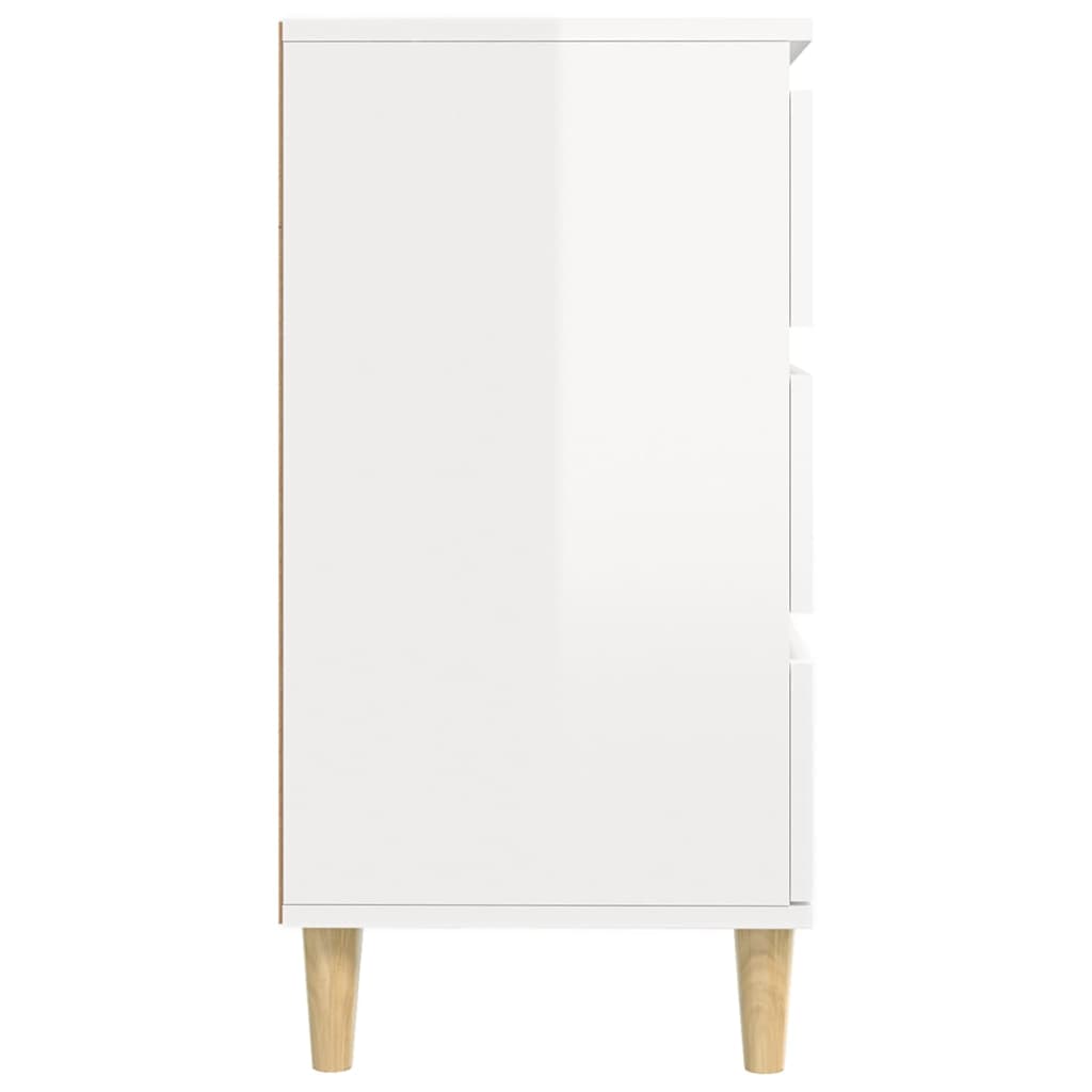 Credenza Bianco Lucido 60x35x70 cm in Legno Multistrato - homemem39
