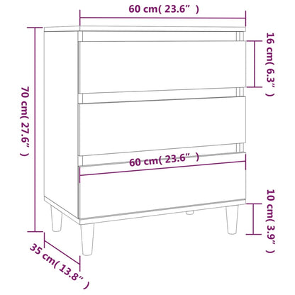 Credenza Bianco Lucido 60x35x70 cm in Legno Multistrato - homemem39