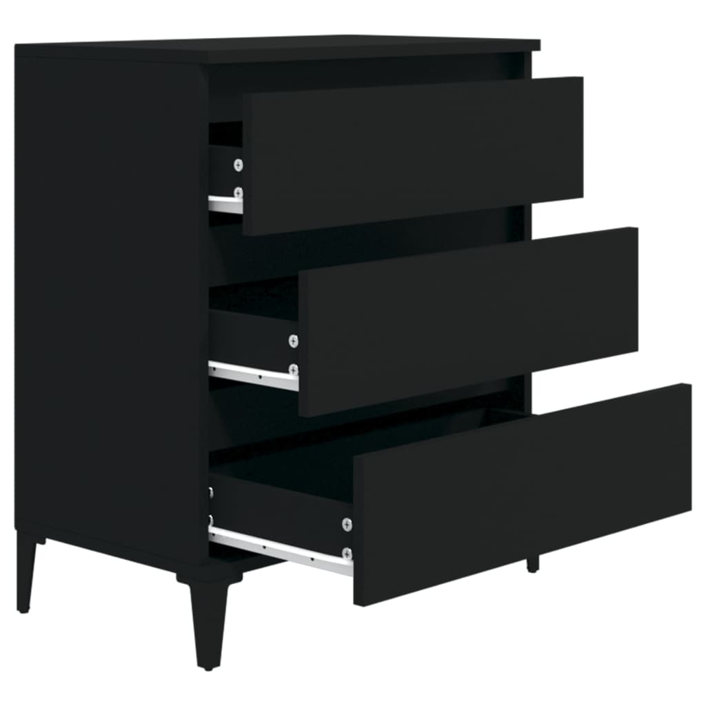 Credenza Nero 60x35x70 cm in Legno Multistrato - homemem39