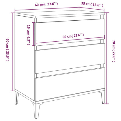 Credenza Nero 60x35x70 cm in Legno Multistrato | homemem39