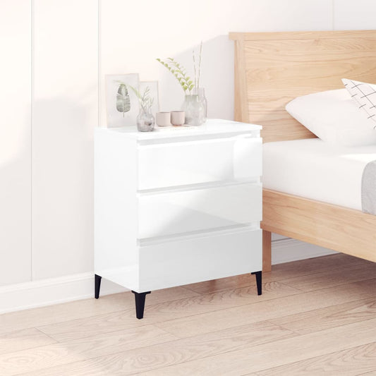 Credenza Bianco Lucido 60x35x70 cm in Legno Multistrato - homemem39