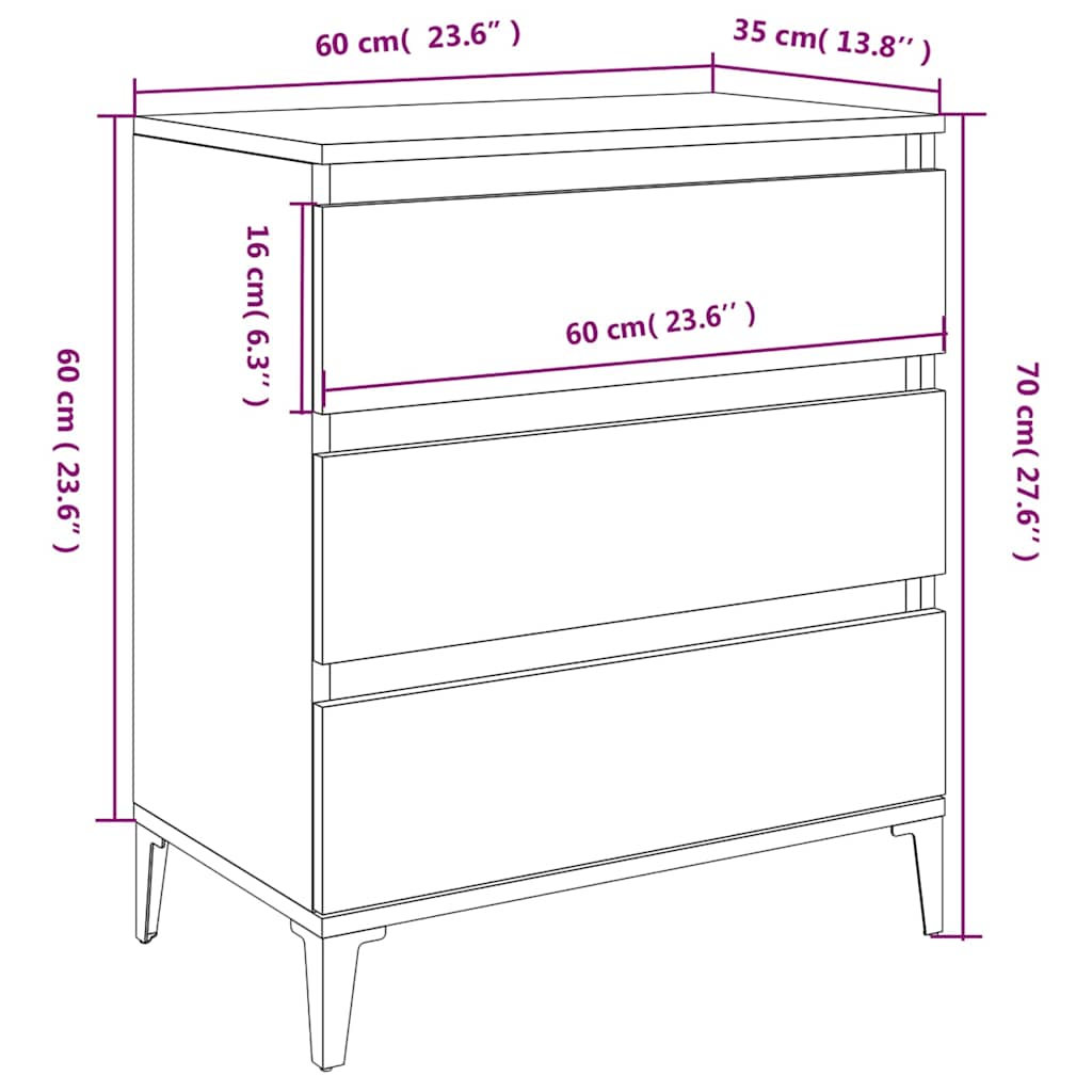 Credenza Grigio Sonoma 60x35x70 cm in Legno Multistrato | homemem39