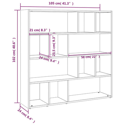 Libreria/Divisorio Rovere Fumo 105x24x102 cm | homemem39