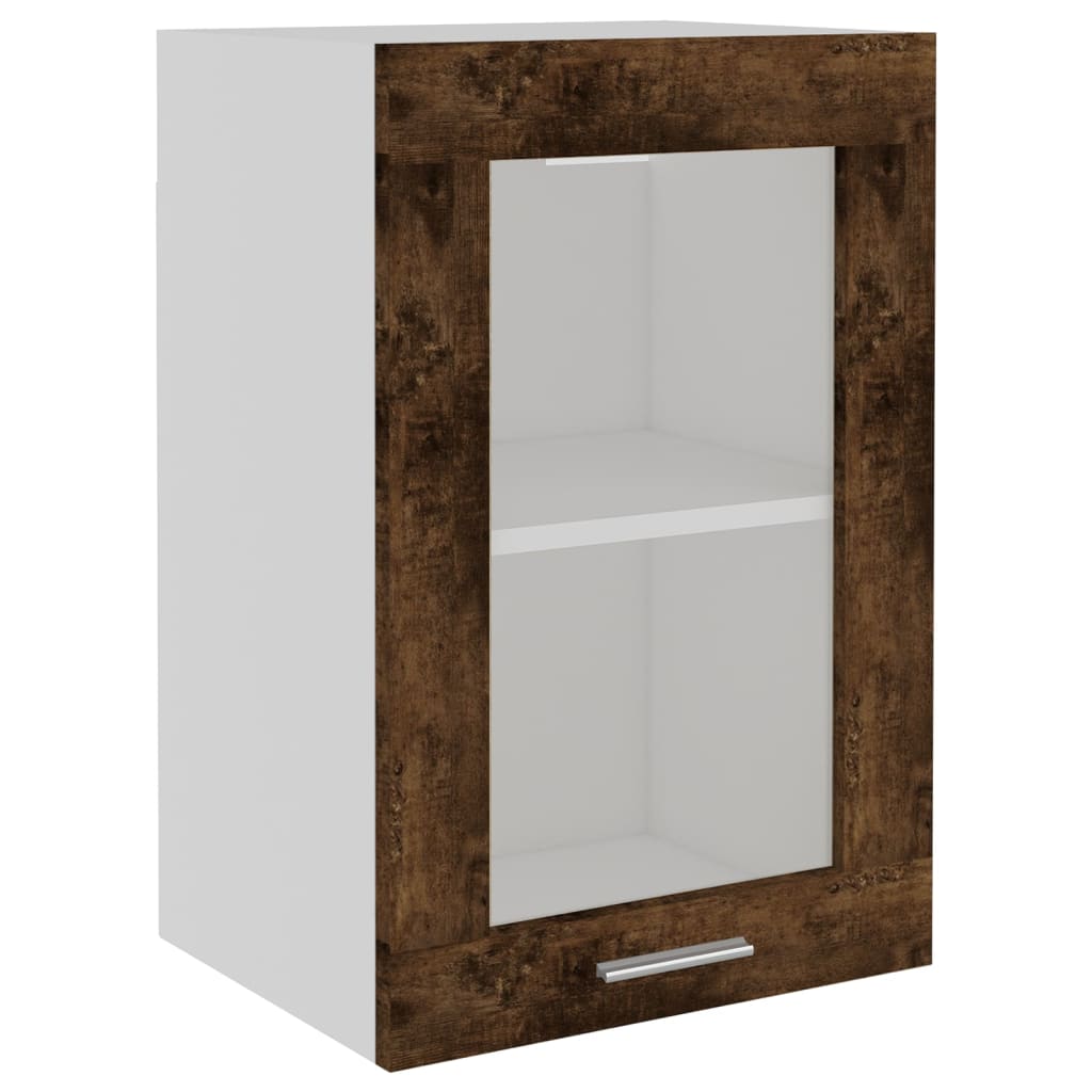 Mobile Pensile “Lyon” Vetro Rovere Fumo 40x31x60 cm - homemem39
