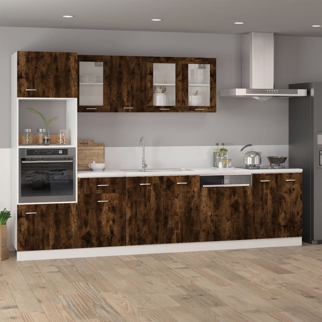 Mobile Pensile “Lyon” Vetro Rovere Fumo 40x31x60 cm | homemem39