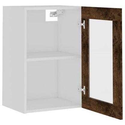 Mobile Pensile “Lyon” Vetro Rovere Fumo 40x31x60 cm | homemem39