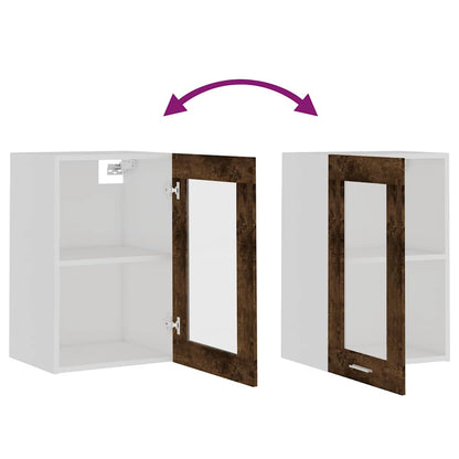 Mobile Pensile “Lyon” Vetro Rovere Fumo 40x31x60 cm | homemem39