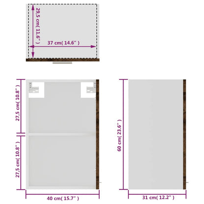 Mobile Pensile “Lyon” Vetro Rovere Fumo 40x31x60 cm | homemem39