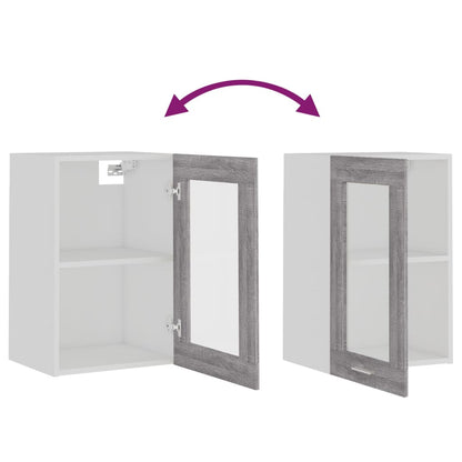 Mobile Pensile “Lyon” Vetro Grigio Sonoma 40x31x60cm - homemem39