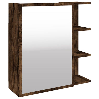 Mobile da Bagno con Specchio Rovere Fumo 62,5x20,5x64 cm Legno | homemem39