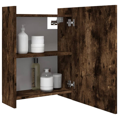 Mobile da Bagno con Specchio Rovere Fumo 62,5x20,5x64 cm Legno | homemem39