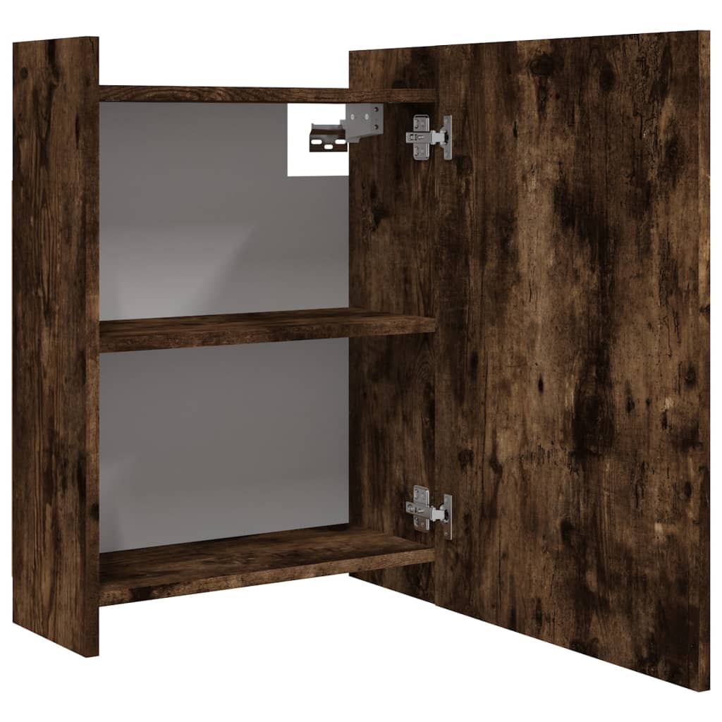 Mobile da Bagno con Specchio Rovere Fumo 62,5x20,5x64 cm Legno | homemem39