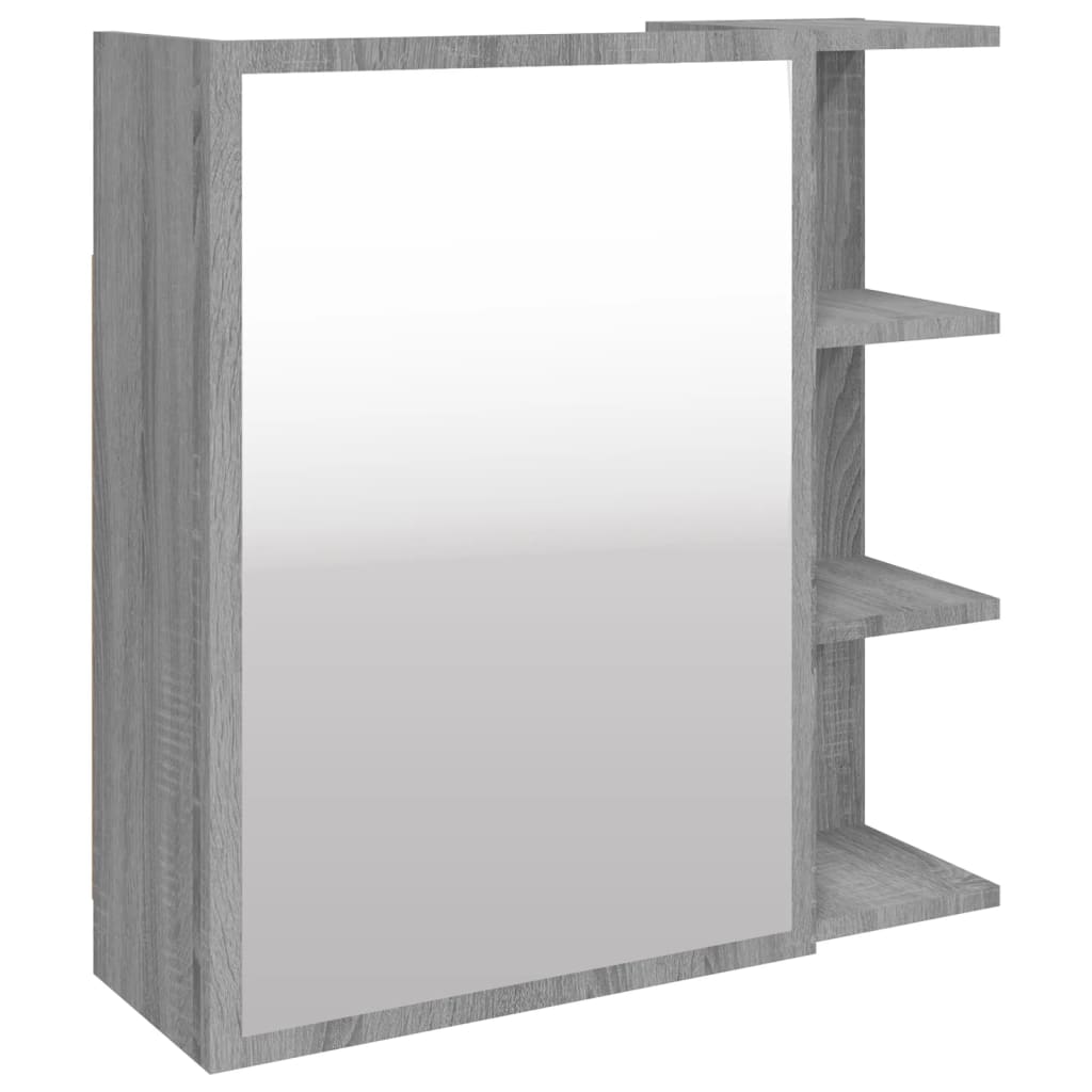 Mobile da Bagno a Specchio Grigio Sonoma 62,5x20,5x64 cm Legno | homemem39
