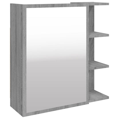 Mobile da Bagno a Specchio Grigio Sonoma 62,5x20,5x64 cm Legno | homemem39