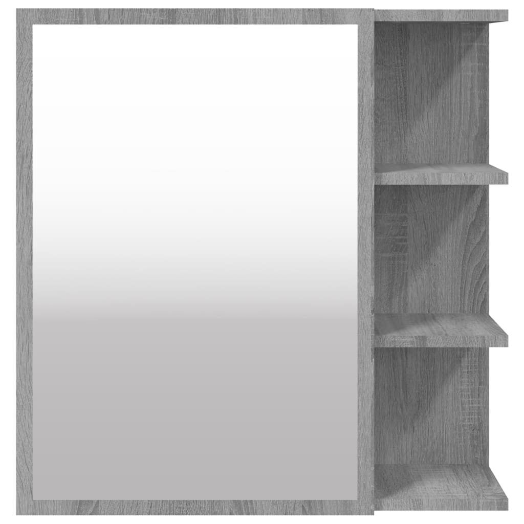 Mobile da Bagno a Specchio Grigio Sonoma 62,5x20,5x64 cm Legno | homemem39