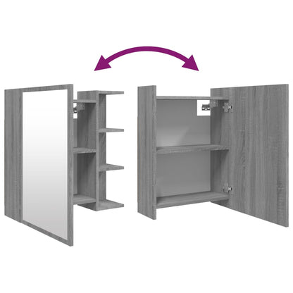 Mobile da Bagno a Specchio Grigio Sonoma 62,5x20,5x64 cm Legno | homemem39