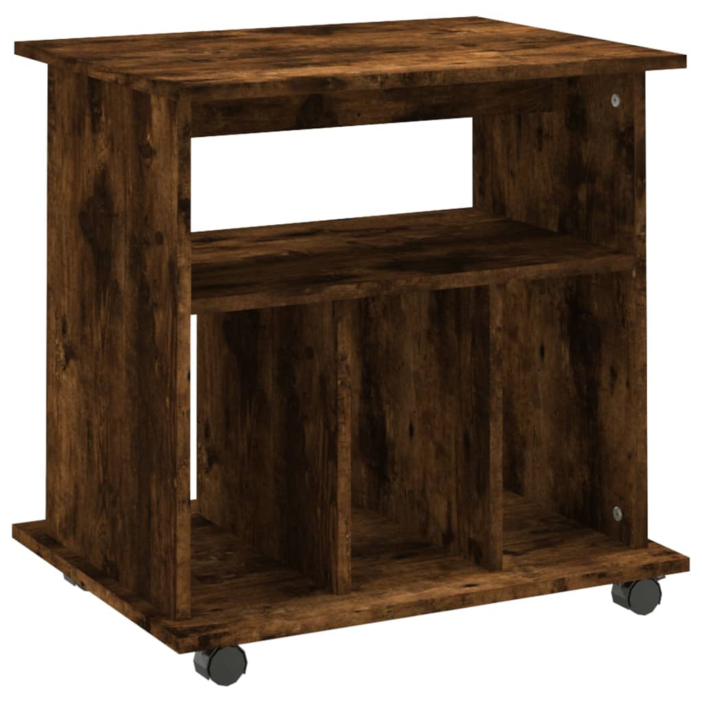 Armadietto con Ruote Rovere Fumo 60x45x60 cm Legno Multistrato | homemem39