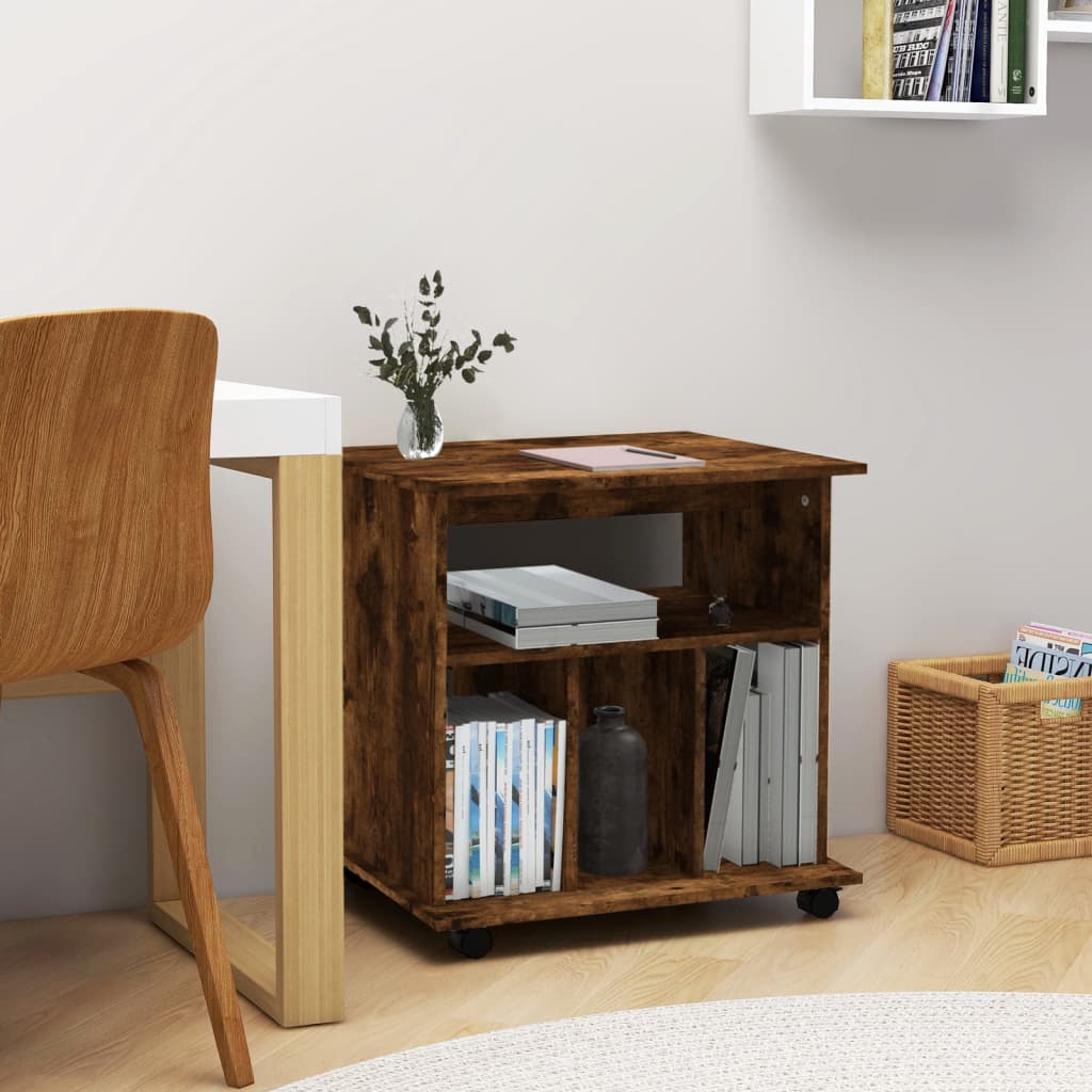 Armadietto con Ruote Rovere Fumo 60x45x60 cm Legno Multistrato | homemem39