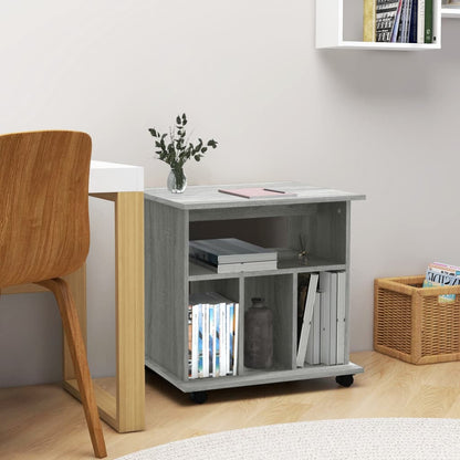 Armadietto con Ruote Grigio Sonoma 60x45x60cm Legno Multistrato | homemem39
