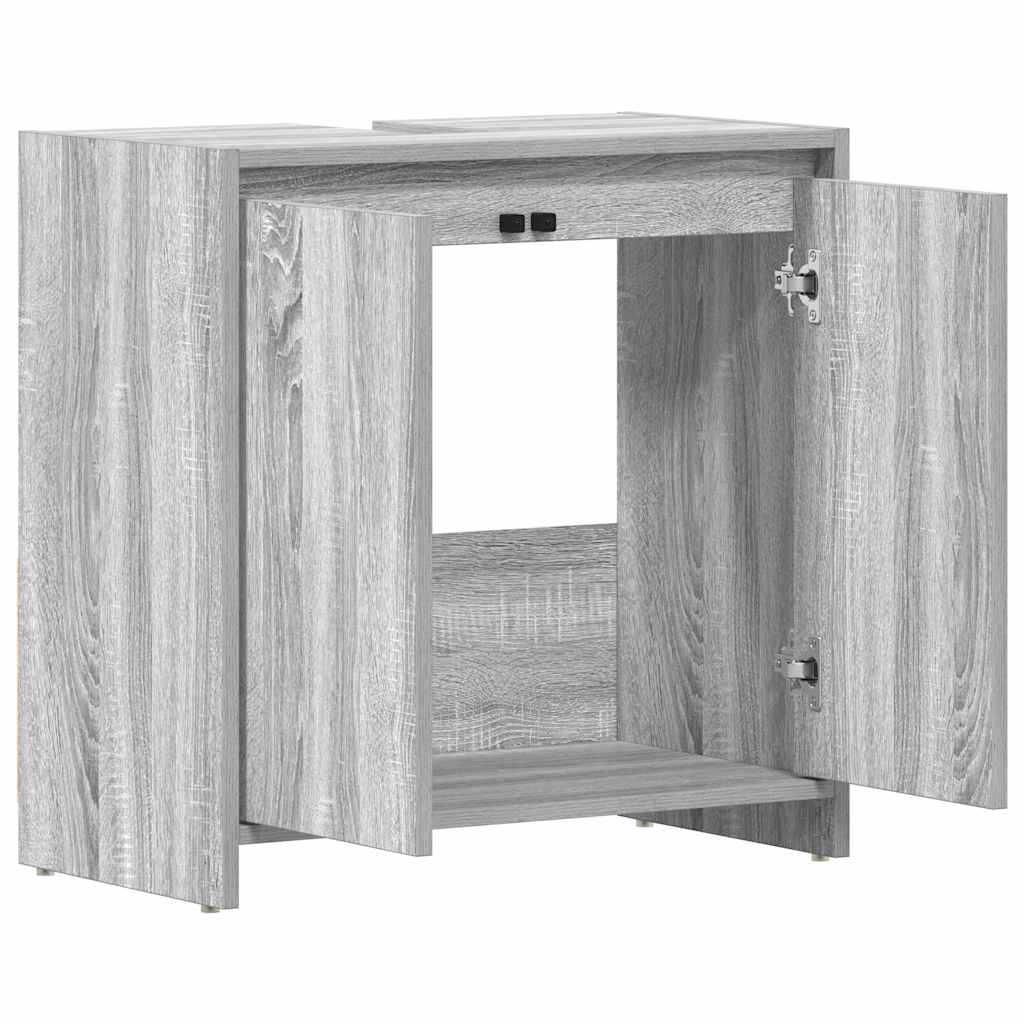 Armadietto Bagno Grigio Sonoma 60x33x61 cm in Legno Multistrato | homemem39