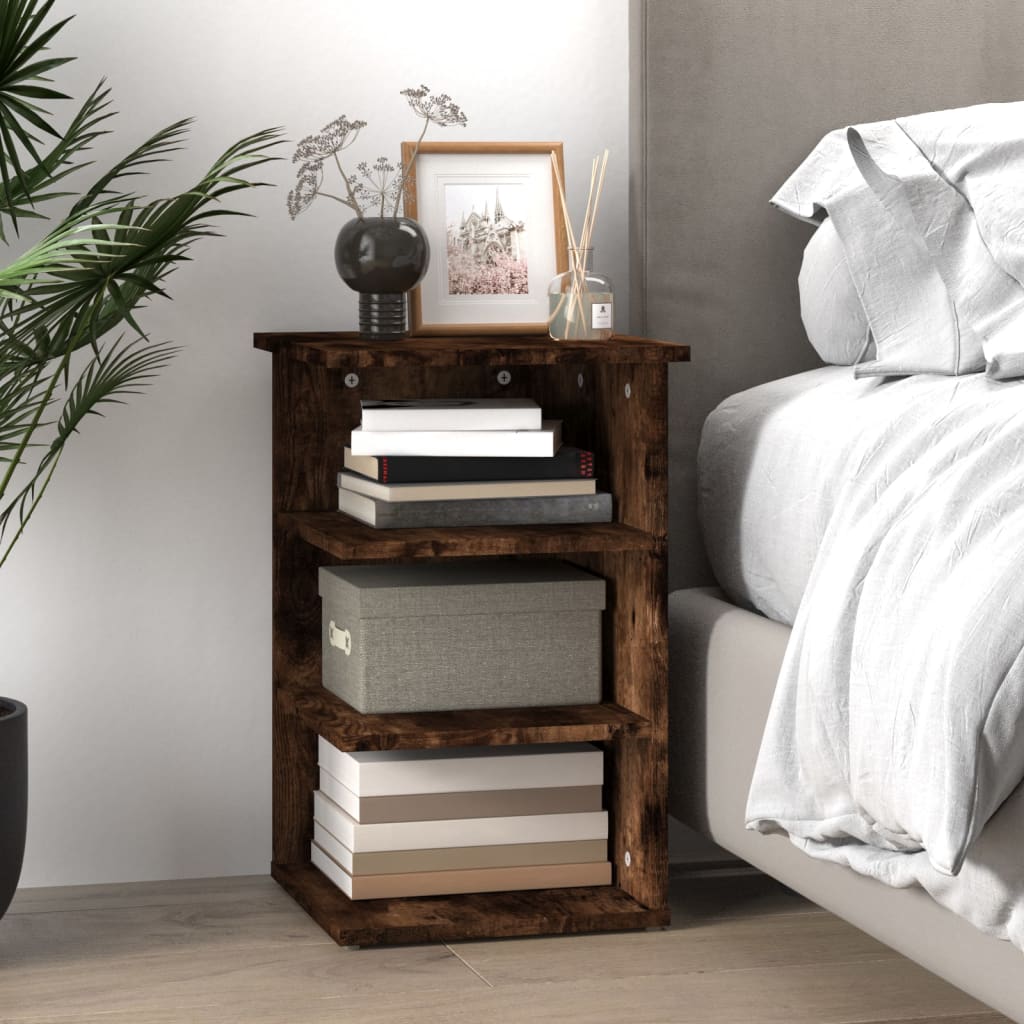 Mobiletto Laterale Rovere Fumo 35x35x55 cm in Legno Multistrato | homemem39