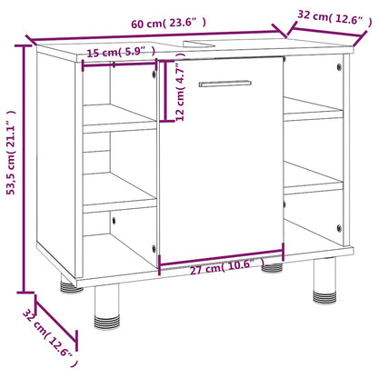Armadietto Bagno Grigio Sonoma 60x32x53,5 cm Legno Multistrato | homemem39